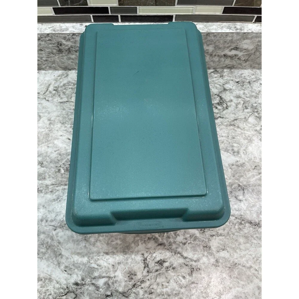 Vintage Rubbermaid  Hi Top Storage Box green  Container Plastic